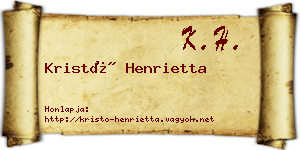 Kristó Henrietta névjegykártya