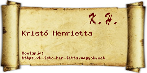 Kristó Henrietta névjegykártya