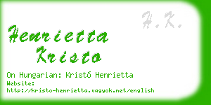 henrietta kristo business card